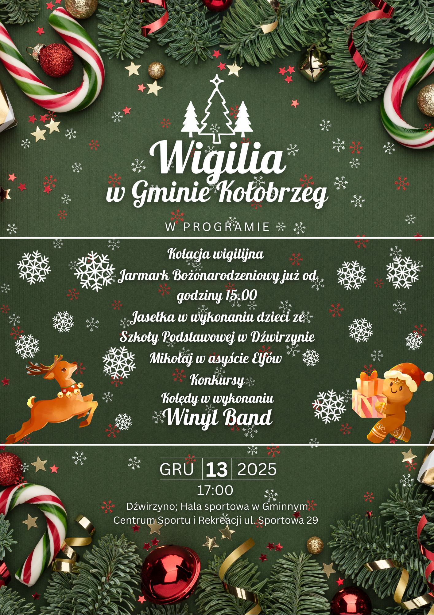 Wigilia w Gminie Kołobrzeg - program imprezy