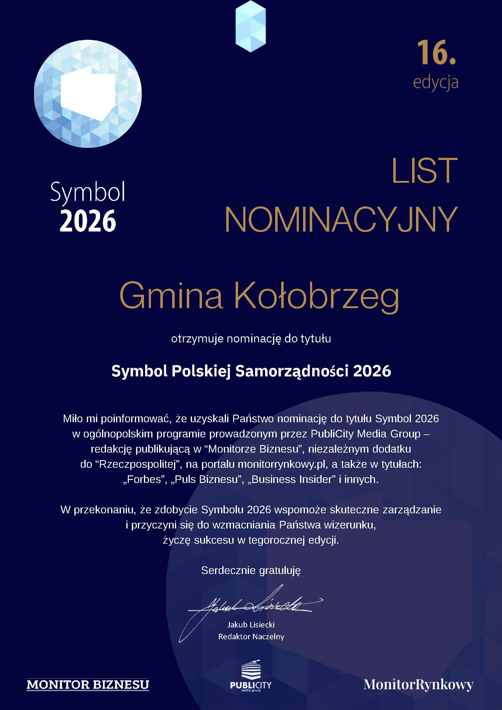 List nominacyjny List nominacyjny